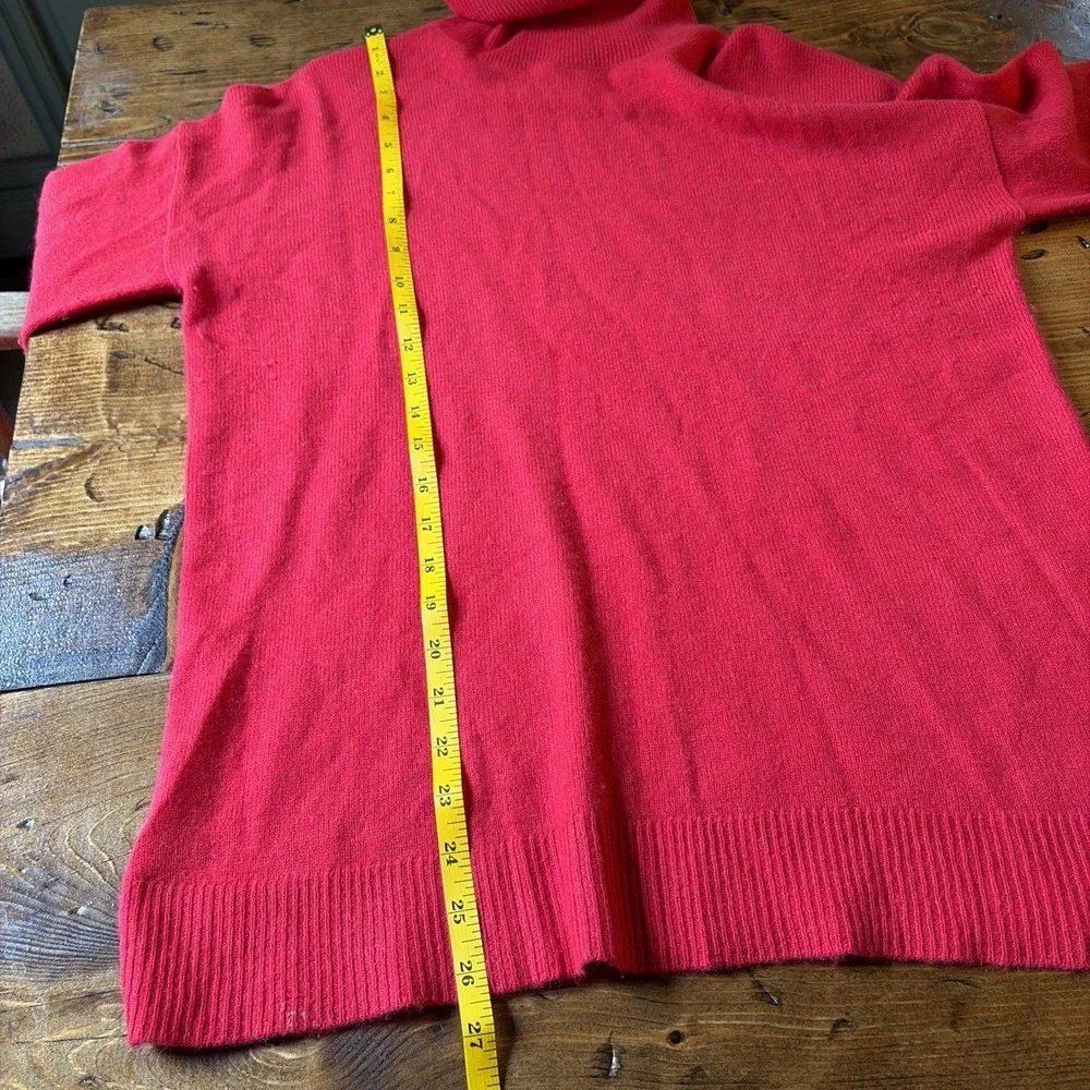Nordstrom 100% Cashmere Red Women's M Turtleneck Pullover Sweater